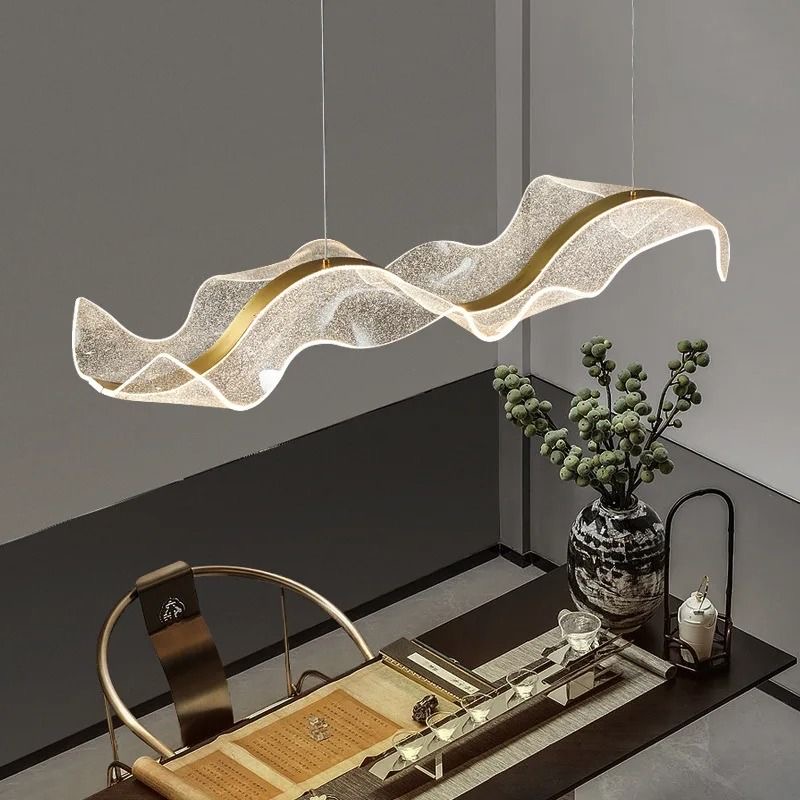 Suspension Ruban Ondulé LED - Design Aérien