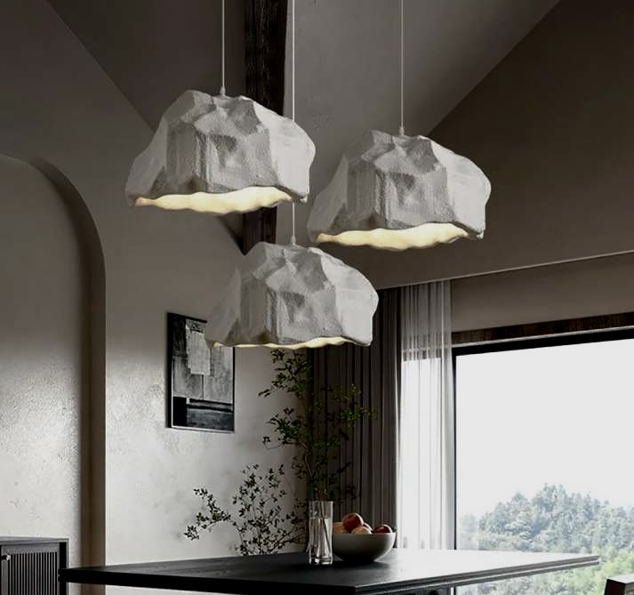 Suspension Trio Roche Blanche - Effet Minéral