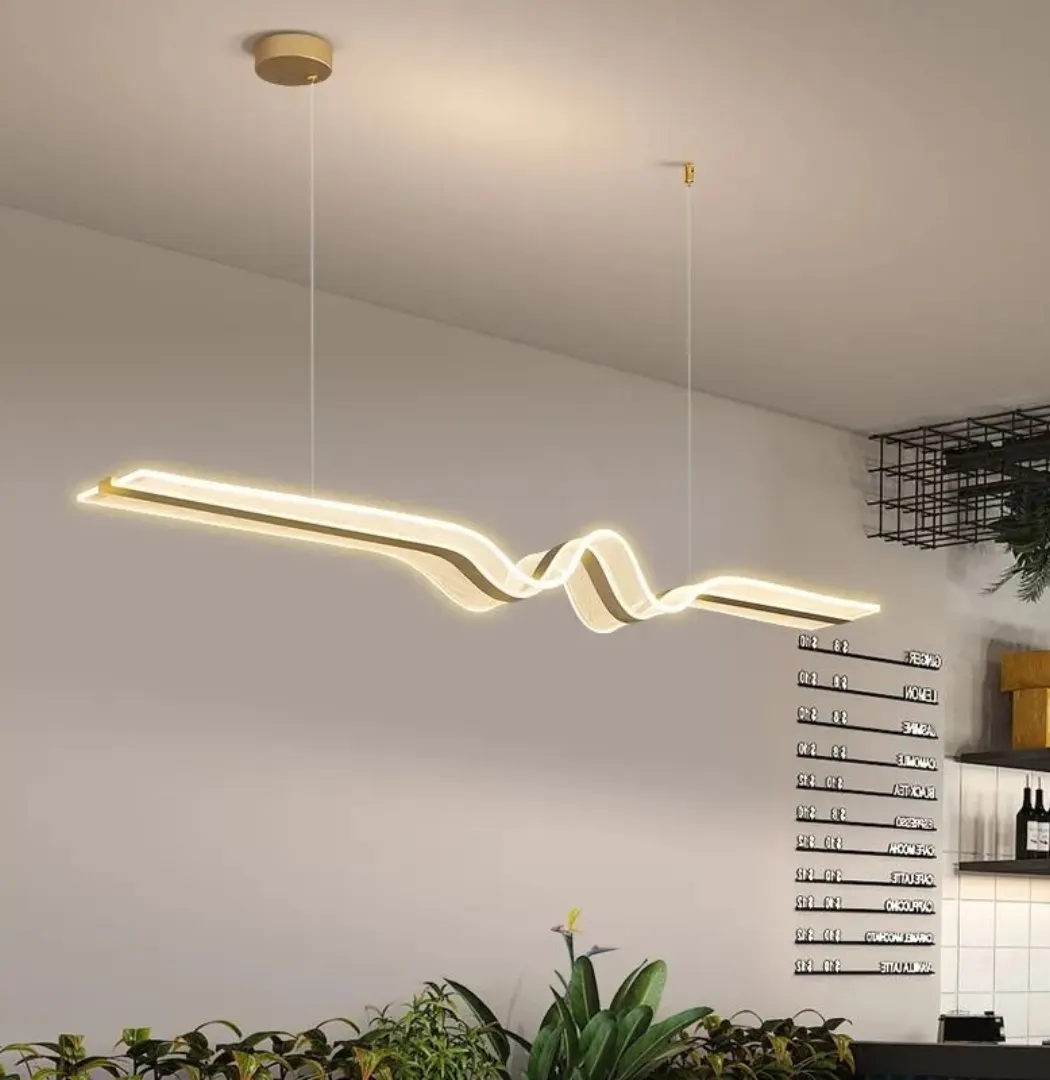 Suspension Linéaire LED Ondulée - Signature Moderne