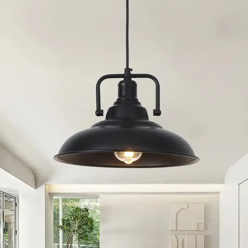 Suspension Cloche Industrielle Noire - Charme Atelier