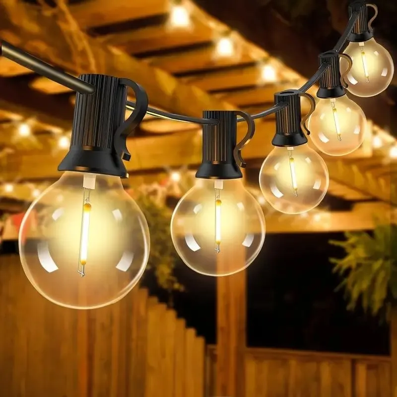 Suspension Rampe Ampoules Vintage - Ambiance Terrasse