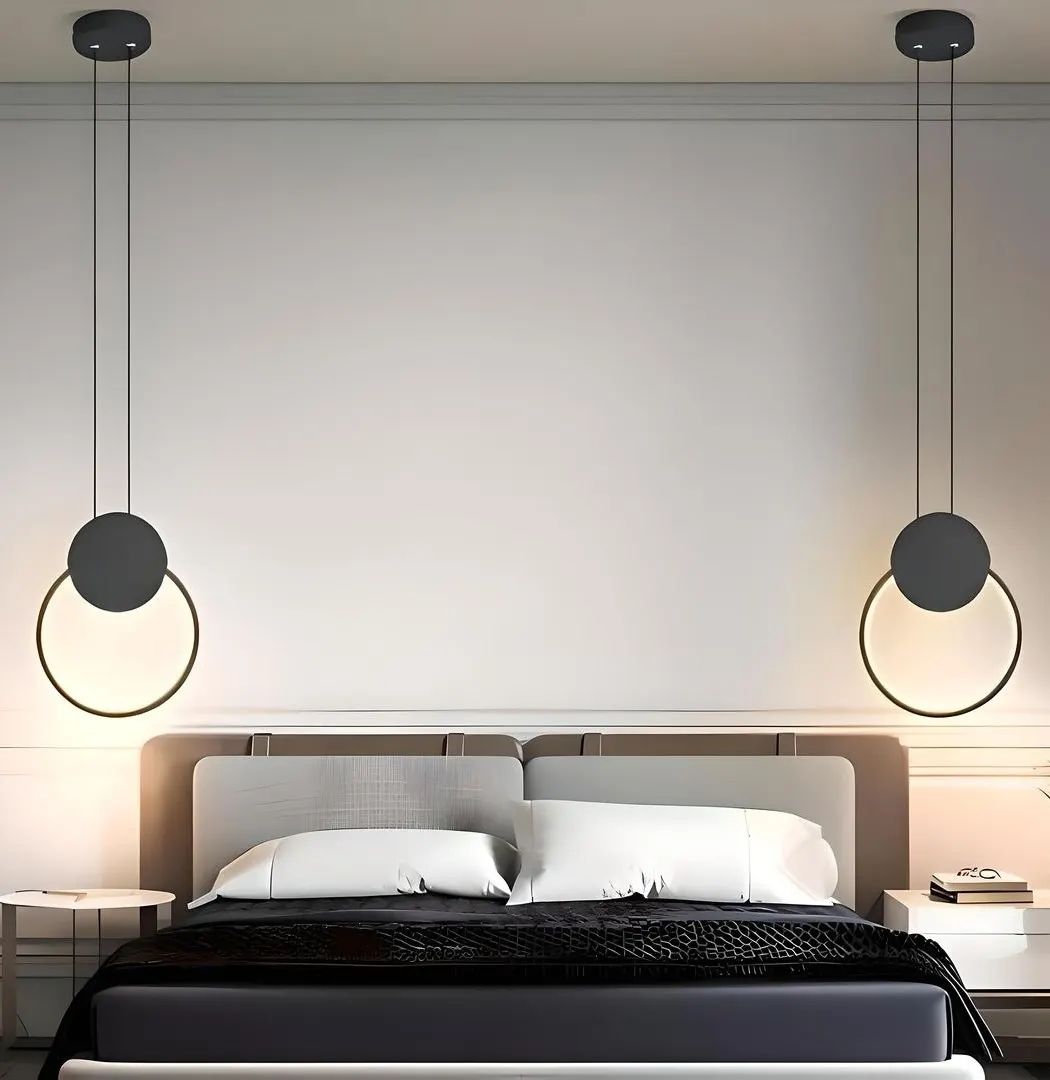 Suspension Duo Anneaux Minimalistes - Chambre Design