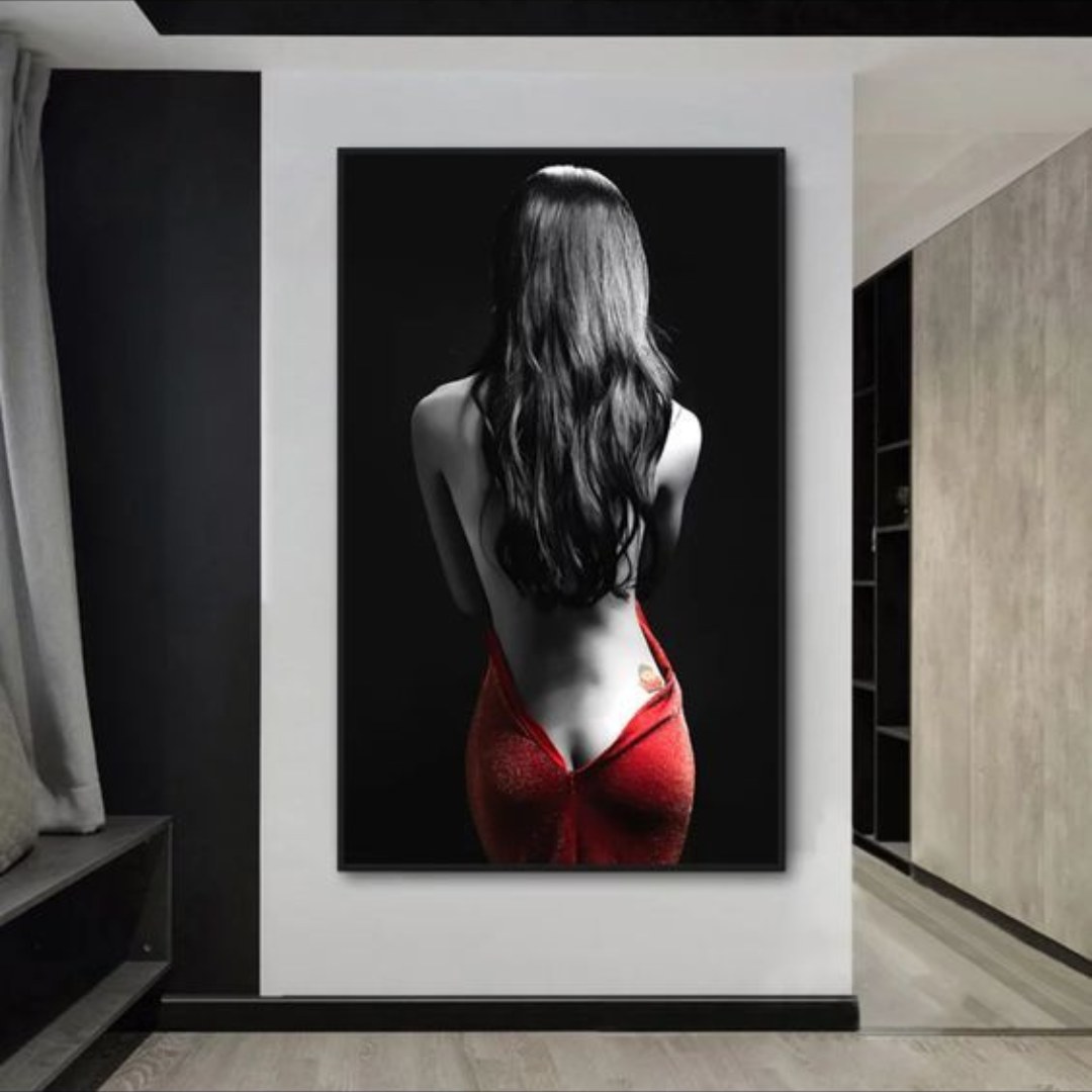 Élégance féminine noir et rouge